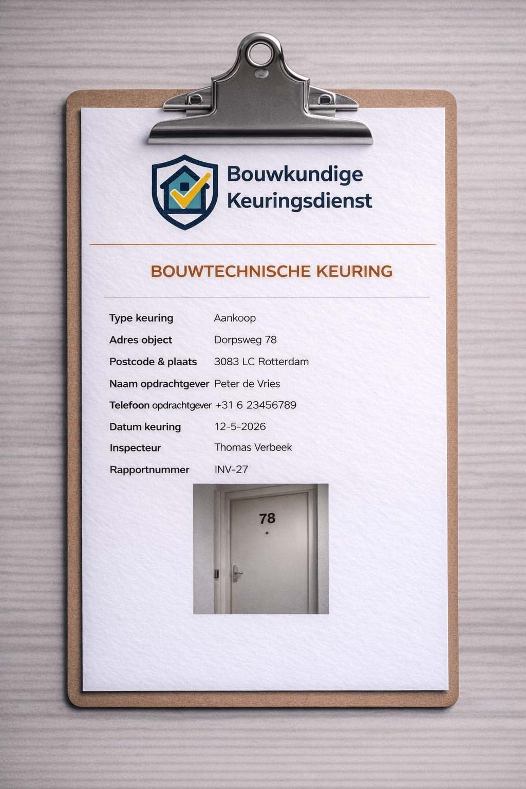 Voorbeeld van een bouwtechnisch rapport na een bouwtechnische keuring